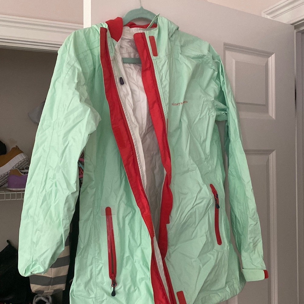 Vineyard vines mint green rain jacket size small